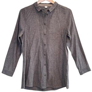 🌈 6/$60 NWOT Zakanaka Size Medium Flannel Long Sleeve Shirt Grey Tunic
